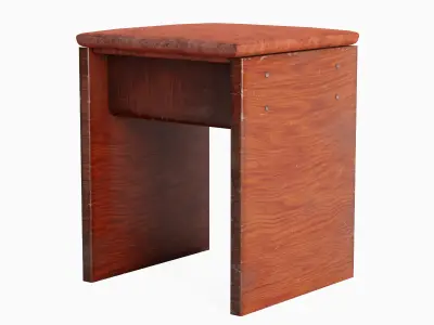 Wooden Stool A 02 Low-poly 3D model
