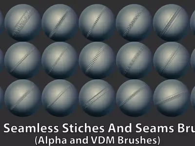 110 Seamless Cloth Stiches and Seams Pack Low-poly 3D model