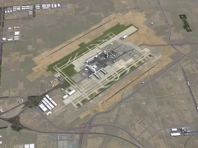 Xian - Airport - XIY Low-poly 3D model