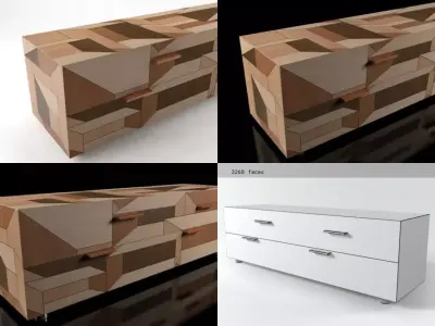 Inlay four furniture made from wood 3D model