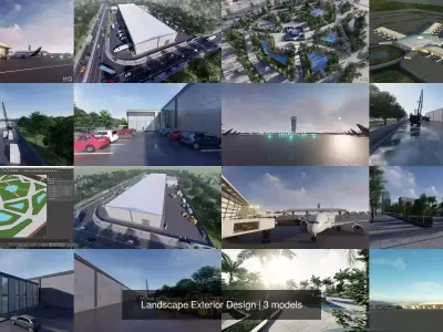 Landscape Exterior Design 3D Model Pack