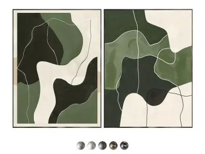 Modern Green Painting abav450 abav451 3D model