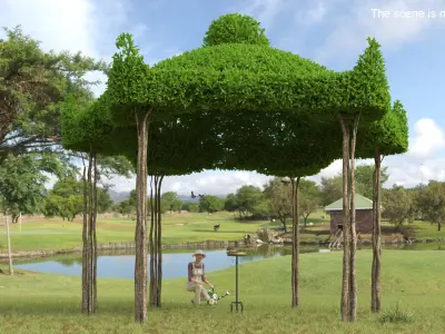  Woman Next To Birdbath 