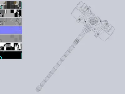 Scifi hammer Low-poly 3D model purchase