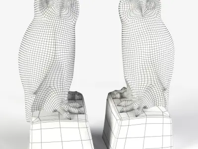 Bookend Owl set of 2 3D model