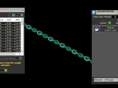 50 Light Weight Chain Bracelet 3dm stl details 1 render Pack 3D print model