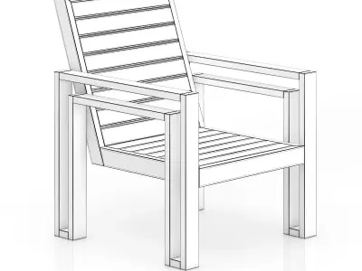 Wooden Chair 3D model buy