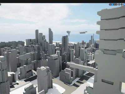 CERRERA city Low-poly 3D model