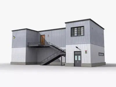 Factory x7 Low-poly 3D model