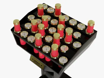 Votive red candle holder 3D model