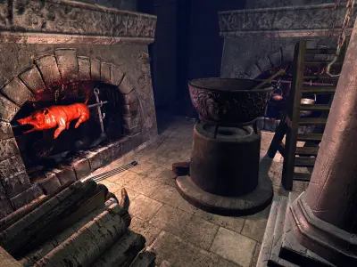 Medieval Castle Interior Low-poly 3D model