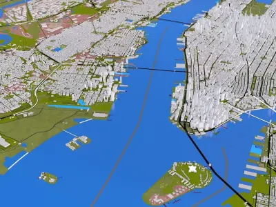 Lower Manhattan NYC City model 3D model