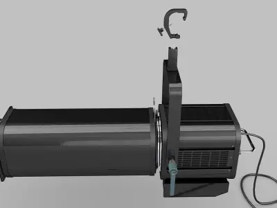 Follow-Spotlight stage light with wire 3D model