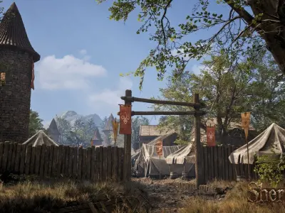 Modular Medieval Town Low-poly 3D model