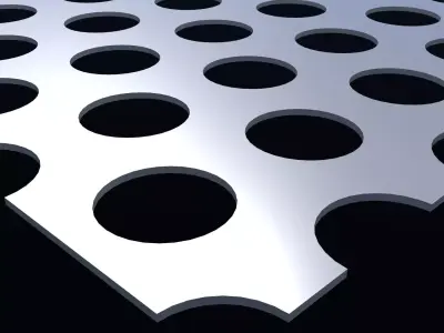 Perforated panel with 38 percent opening 25O100 3D model