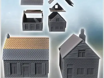 Set of houses on the Son bridge Netherlands - World War Two Seco 3D print model
