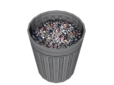 Small Garbage Container Low-poly 3D model