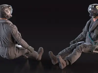  F-35 Fighter Pilot in Seated Position 