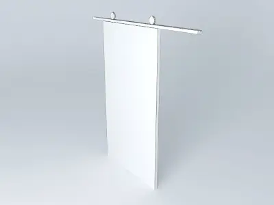 Sliding Door w / rail and support with pulleys Free 3D model