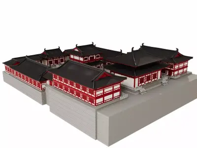Ancient Japanese Imperial Palace Complex 3D model