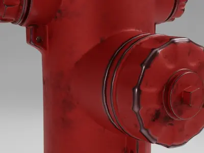 Red fire hydrant 3D model