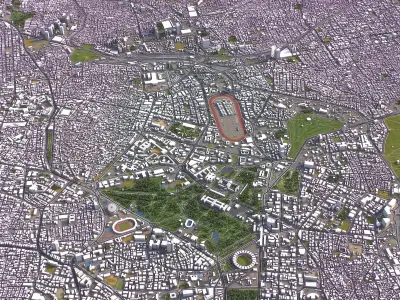 Bengaluru - Bangalore - 3D City Model Low-poly 3D model