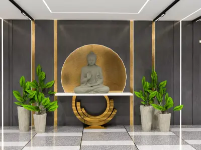 Modern Stilt Floor Parking and Lobby Design 3D model