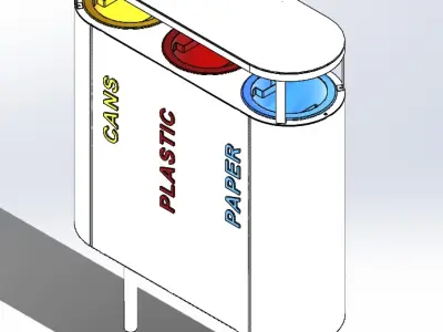 Waste separation container 3D model