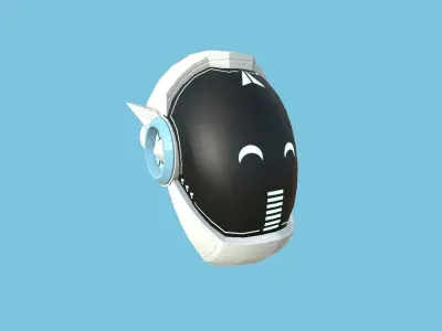SciFi Helmet 02 - Robot Faces - Character Design Fashion Low-poly 3D model