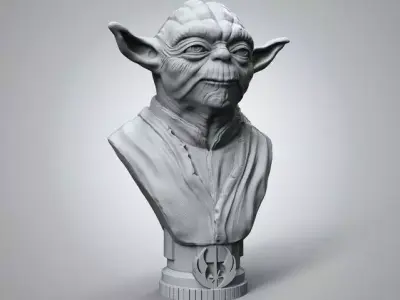 Master Yoda Bust STL 3D print model