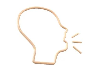 Neon Speaking Head v1 003 Low-poly 3D model