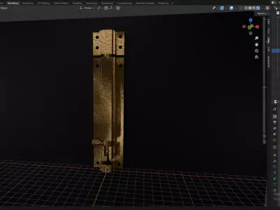 Golden Barrel Bolt Lock 3D model