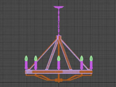 Pendant lamp chandelier 3D model
