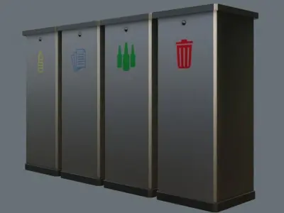 Recycle Bin Low-poly 3D model