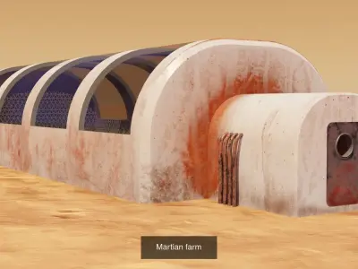 Collection Mars rock formation in desert 3D Model Pack