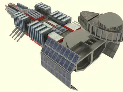 Mig - T Spaceship  Low-poly 3D model