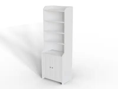 Hauga High Cabinet with 2 Doors White 3D model