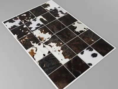 Carpet Pack 4 Rectangular Leather Carpets 3D model