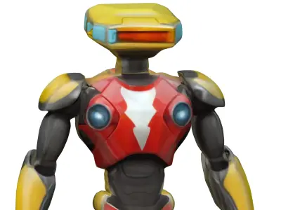 Stylized Futuristic Robot Warrior 3D Model 3D model