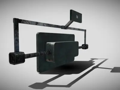 Sci-fi Panel Element Low-poly 3D model