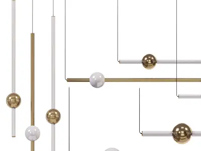  Lee Broom ORION GLOBE LIGHT POLISHED GOLD Low-poly 3D model