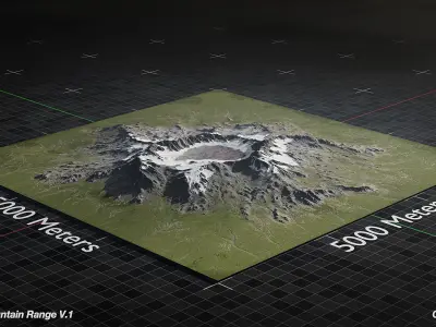 Volcano Mountain Range Version 1 3D model