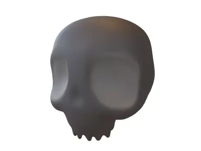 Cartoon Skull v2 005 Low-poly 3D model