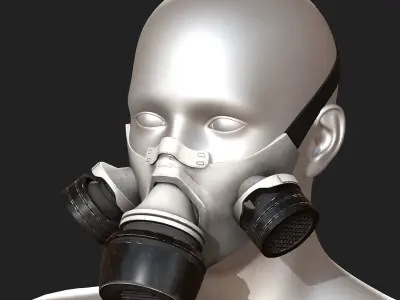 Gas mask scifi military combat 3d model low poly  Low-poly 3D model
