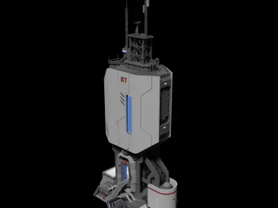 Sci-fi Tower building 3D model