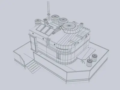 Scifi house Low-poly 3D model purchase