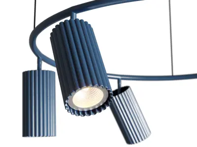 LUPS 6 Head Round Nordic Spot Chandelier Low-poly 3D model