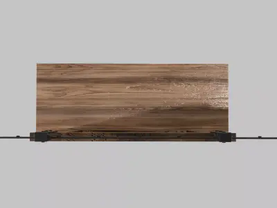 Rustic Entryway Table With Barn Door Mirror Low-poly 3D model