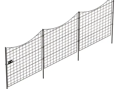 Metal Garden Fence Guardrail 3D model