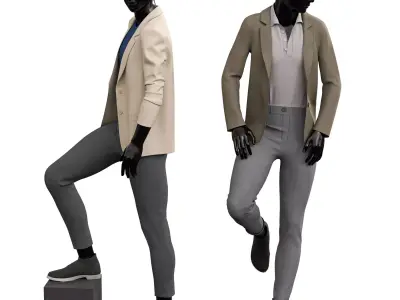 Showcase for man Clothing Low-poly 3D model